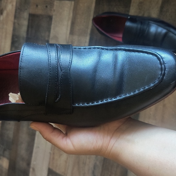 Perry Ellis Black Leather Slip-On Loafers Sz 11 Men main image 16